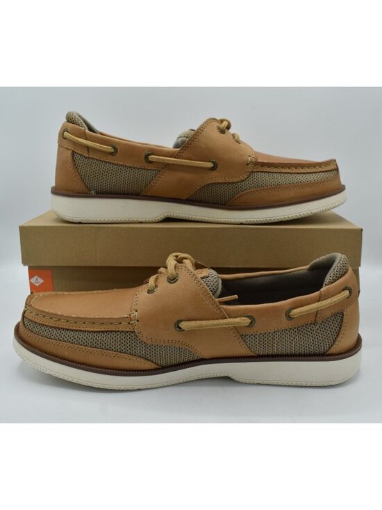 Sperry Mens Size 11 Surveyor 2 Eye Linen Light Brown Leather Boat Shoes main image 9